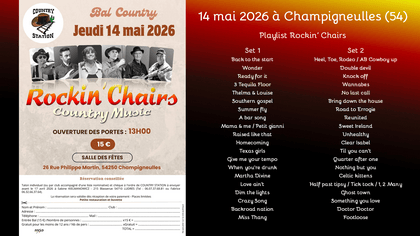 Prochain concert de Rockin' Chairs, groupe orchestre country
