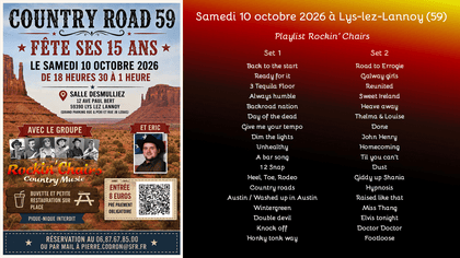 Prochain concert de Rockin' Chairs, groupe orchestre country