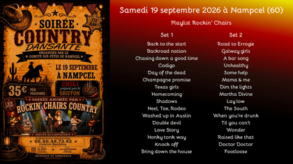Prochain concert de Rockin' Chairs, groupe orchestre country