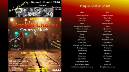 Prochain concert de Rockin' Chairs, groupe orchestre country