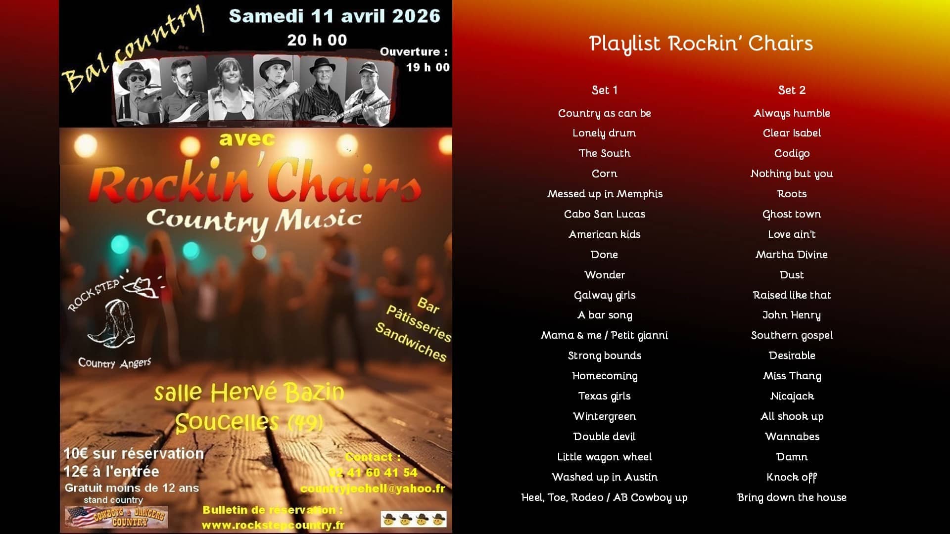 Concert chez les Rock Step Country Angers à Soucelles (49)