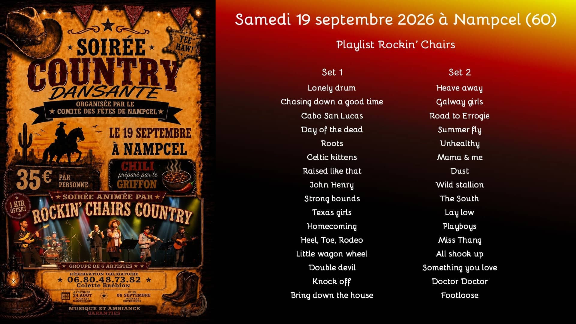 Soirée country à Nampcel (60) - Photo : Rockin' Chairs